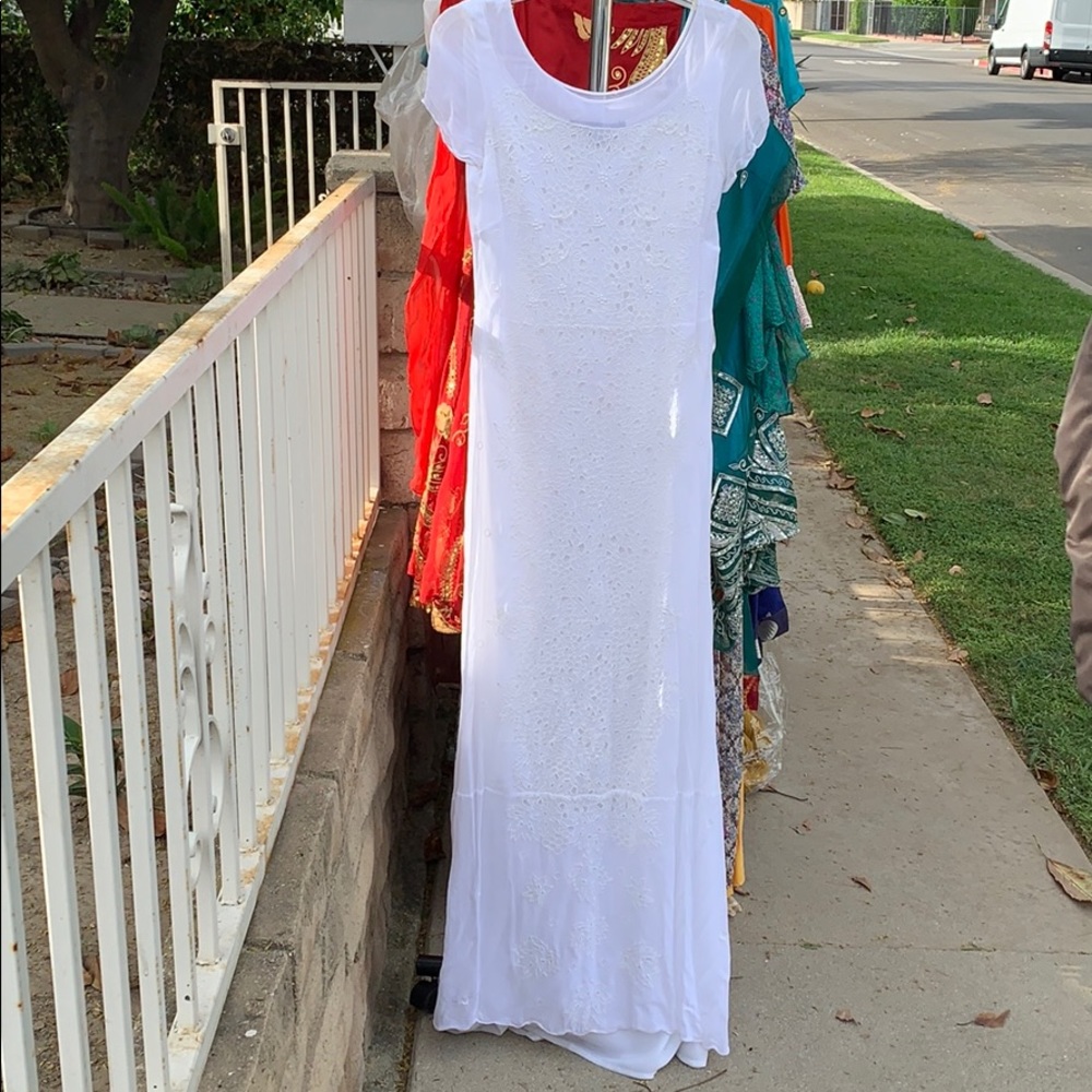 Long white evening dress